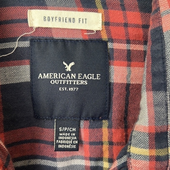 American Eagle Outfitters Plaid Western Snap Button Long Sleeve Top Size S - Picture 4 of 6